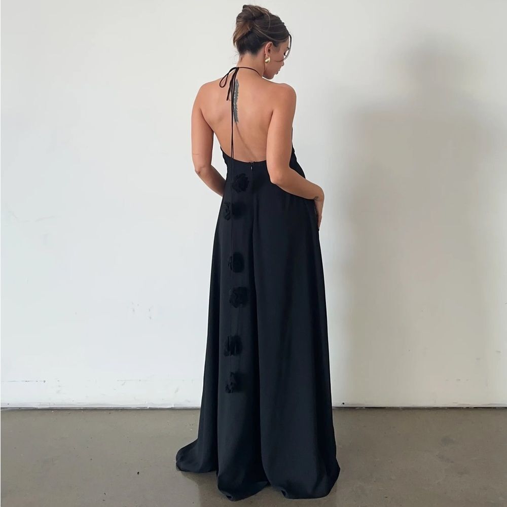 For Love & Lemons Desiree Maxi Black Dress Free People Size M - Picture 8 of 16